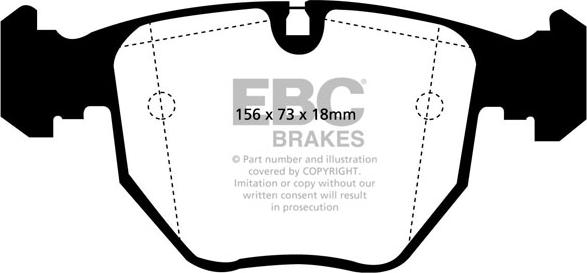 EBC Brakes DP21036 - Тормозные колодки, дисковые, комплект www.parts5.com