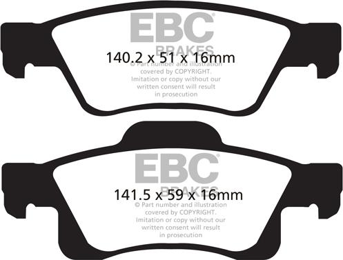 EBC Brakes DP41872R - Brake Pad Set, disc brake parts5.com