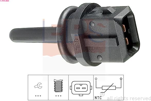 EPS 1.994.003 - Sensor, temperatura del aire de admisión parts5.com