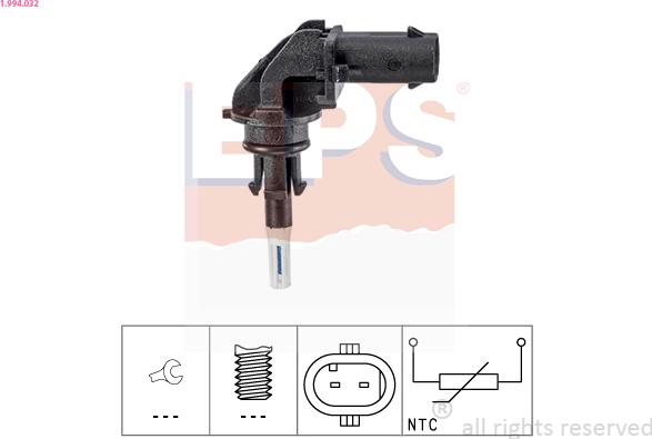 EPS 1.994.032 - Sensor, intake air temperature parts5.com