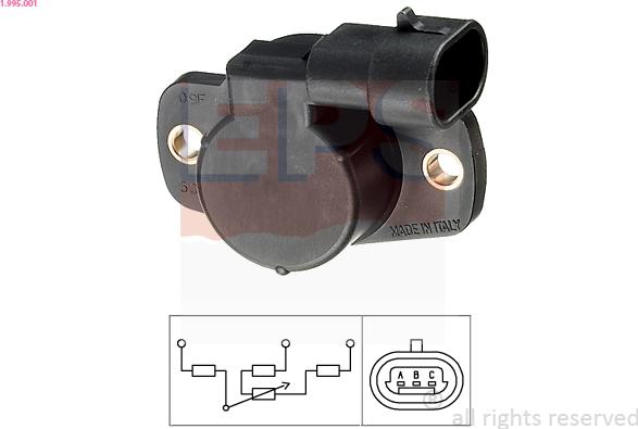 EPS 1.995.001 - Sensor, throttle position www.parts5.com