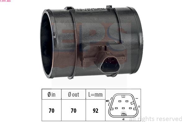 EPS 1.991.465 - Air Mass Sensor www.parts5.com