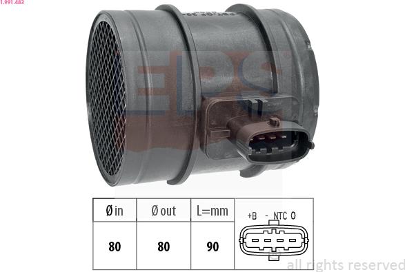 EPS 1.991.483 - Air Mass Sensor www.parts5.com