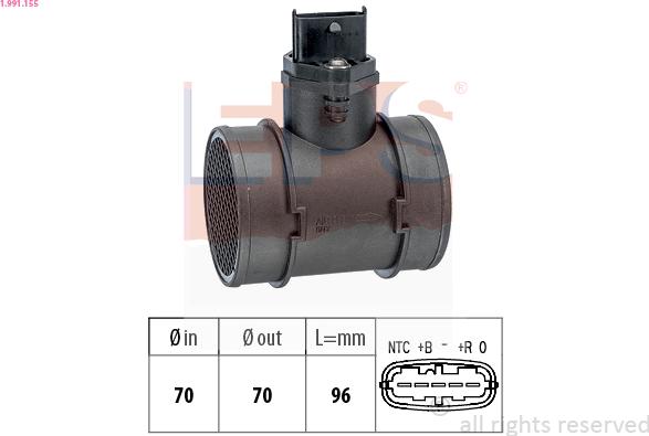 EPS 1.991.155 - Датчик потока, массы воздуха www.parts5.com