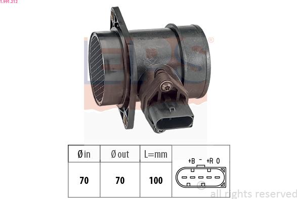 EPS 1.991.212 - Air Mass Sensor www.parts5.com