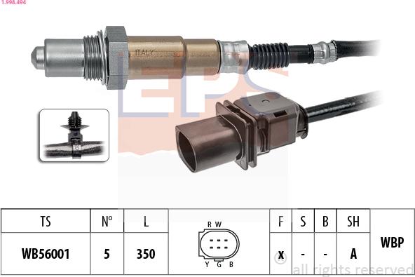 EPS 1.998.494 - Sonda Lambda www.parts5.com