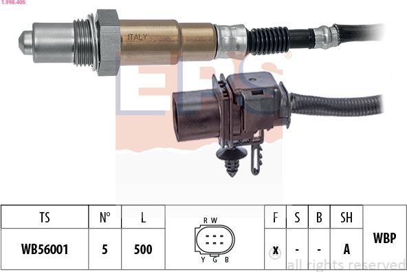 EPS 1.998.406 - Lambda Sensor www.parts5.com