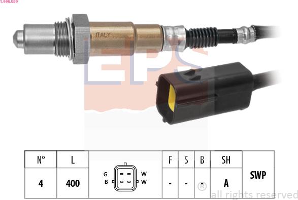 EPS 1.998.559 - Lambdasonde www.parts5.com