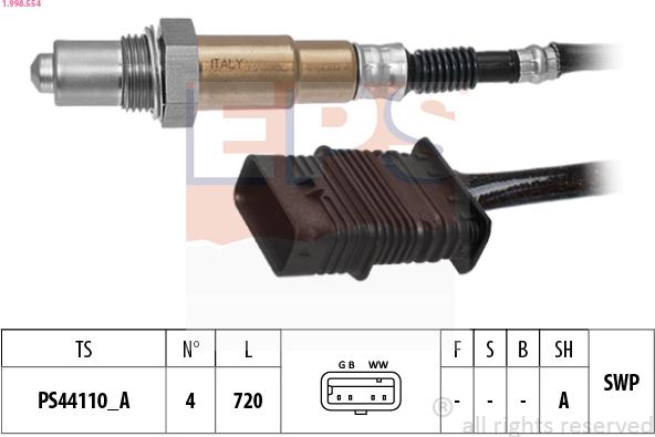 EPS 1.998.554 - Sonda Lambda www.parts5.com