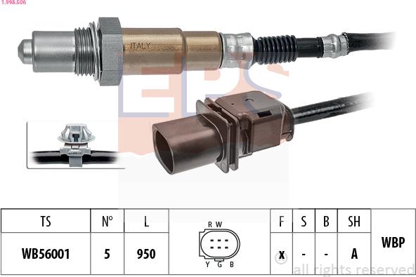 EPS 1.998.506 - Sonda Lambda www.parts5.com