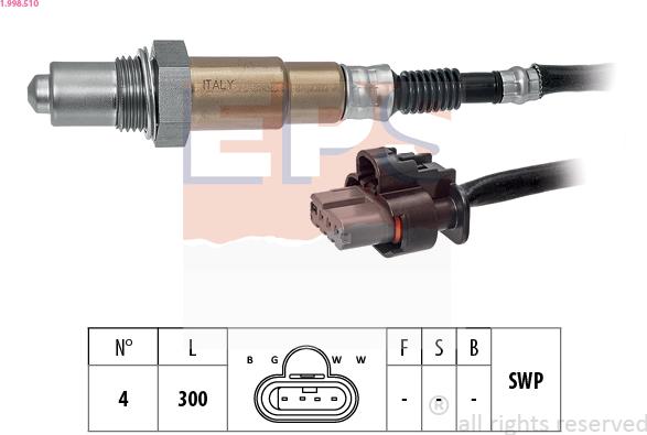 EPS 1.998.510 - Lambda Sensor www.parts5.com