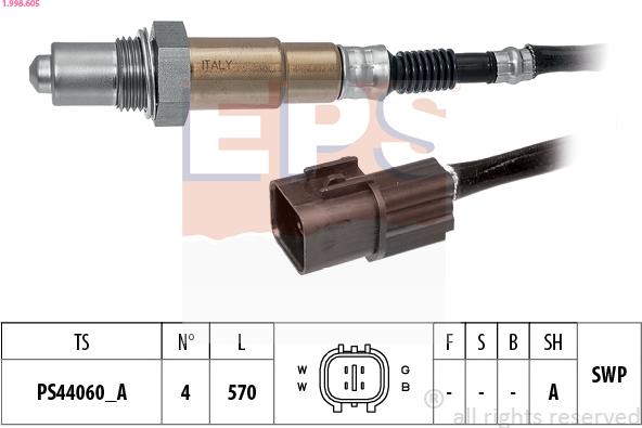 EPS 1.998.605 - Lambda sonda www.parts5.com