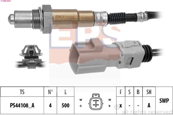 EPS 1.998.602 - Lambdatunnistin www.parts5.com