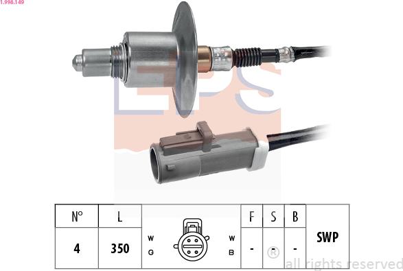 EPS 1.998.149 - Αισθητήρας λάμδα www.parts5.com