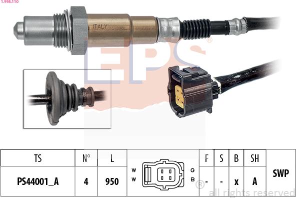 EPS 1.998.110 - Sonda Lambda www.parts5.com