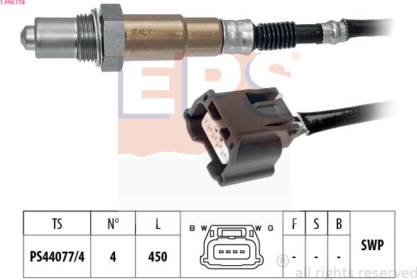 EPS 1.998.178 - Sonda Lambda www.parts5.com