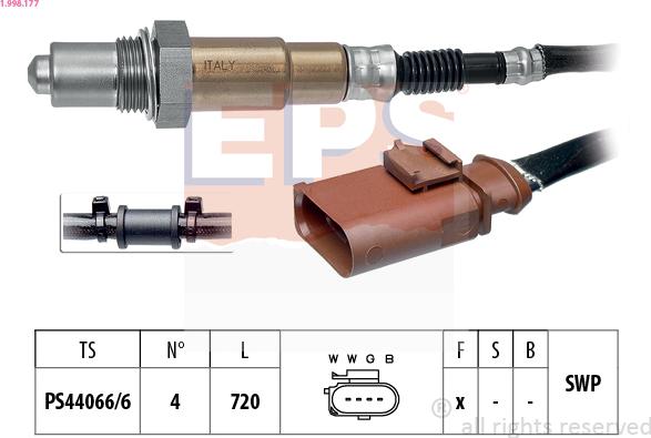 EPS 1.998.177 - Lambda Sensor www.parts5.com