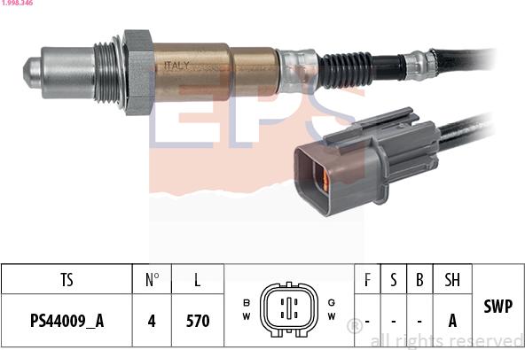 EPS 1.998.346 - Lambda Sensor www.parts5.com