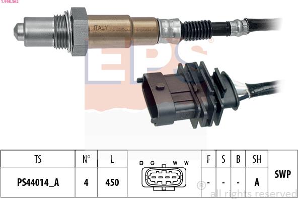 EPS 1.998.362 - Sonda Lambda www.parts5.com