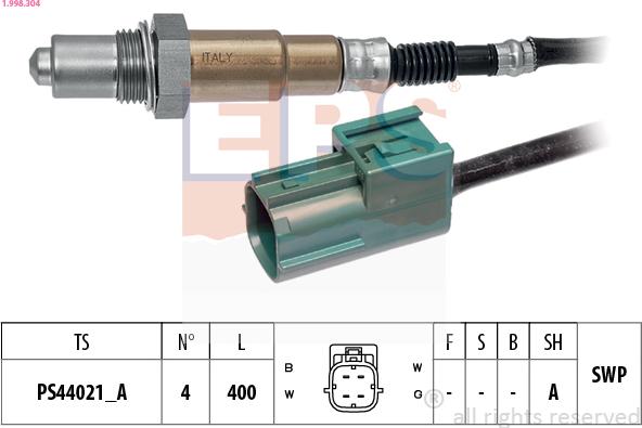 EPS 1.998.304 - Sonda Lambda parts5.com