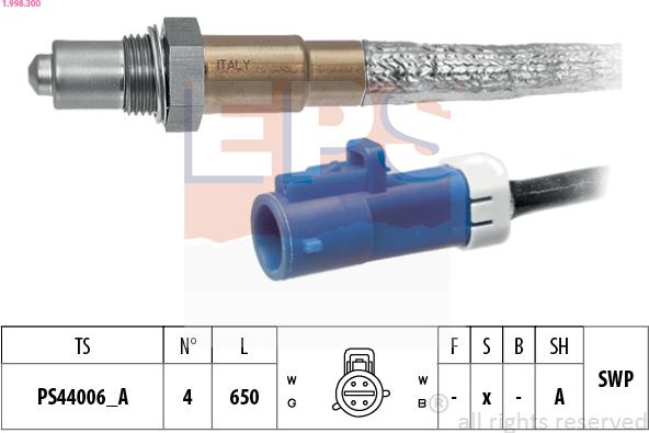 EPS 1.998.300 - Sonda Lambda www.parts5.com