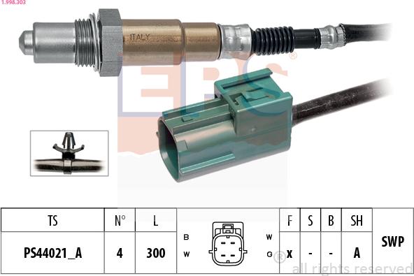 EPS 1.998.303 - Sonda Lambda www.parts5.com