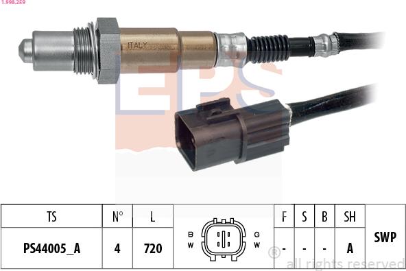 EPS 1.998.259 - Sonda Lambda www.parts5.com