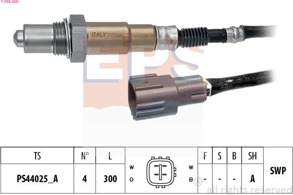 EPS 1.998.269 - Lamda-sonda www.parts5.com