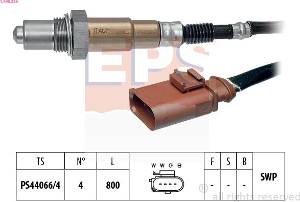 EPS 1.998.228 - Sonde lambda www.parts5.com