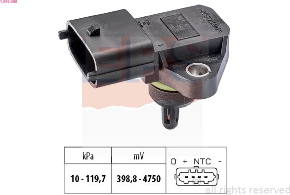 EPS 1.993.098 - Air Pressure Sensor, height adaptation www.parts5.com