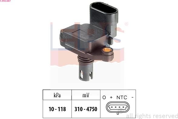 EPS 1.993.087 - Sensor de presión de aire, adaptación a la altura www.parts5.com