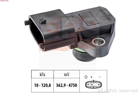 EPS 1.993.118 - Air Pressure Sensor, height adaptation www.parts5.com