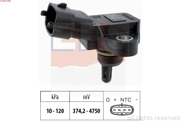 EPS 1.993.180 - Air Pressure Sensor, height adaptation www.parts5.com