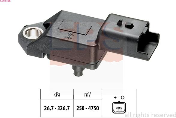 EPS 1.993.136 - Senzor presiune aer www.parts5.com