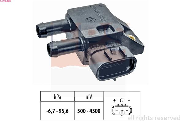 EPS 1.993.308 - Sensor, exhaust pressure www.parts5.com