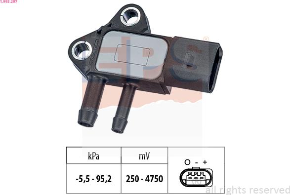 EPS 1.993.297 - Capteur, pression des gaz échappement www.parts5.com