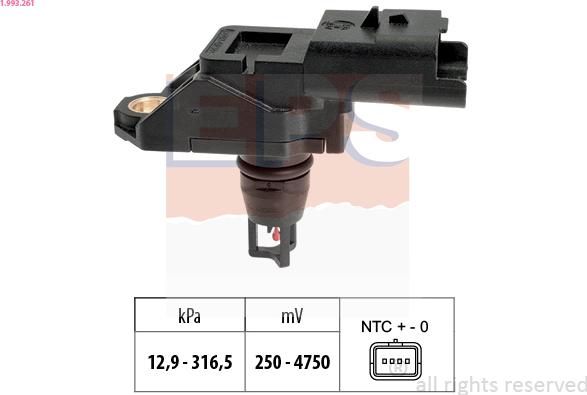 EPS 1.993.261 - Air Pressure Sensor, height adaptation www.parts5.com