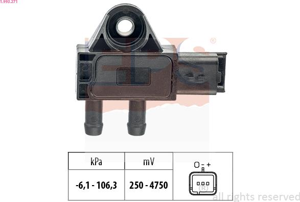 EPS 1.993.271 - Sensor, exhaust pressure parts5.com