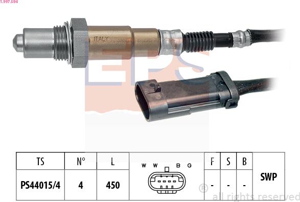 EPS 1.997.594 - Lambda-sonda www.parts5.com