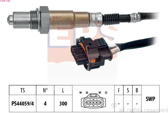 EPS 1.997.136 - Sonda lambda www.parts5.com