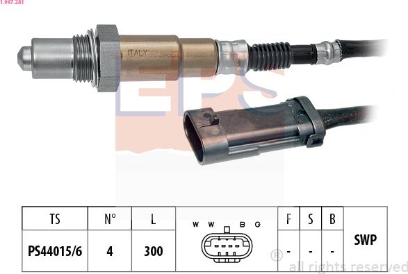 EPS 1.997.281 - Sonda Lambda www.parts5.com