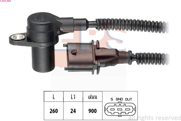 EPS 1.953.494 - Senzor impulsuri, arbore cotit www.parts5.com