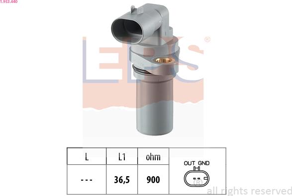 EPS 1.953.440 - Sensor, crankshaft pulse www.parts5.com