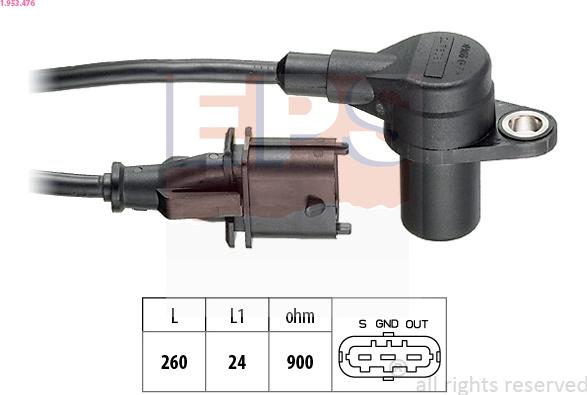 EPS 1.953.476 - Senzor,pozitie ax cu came www.parts5.com