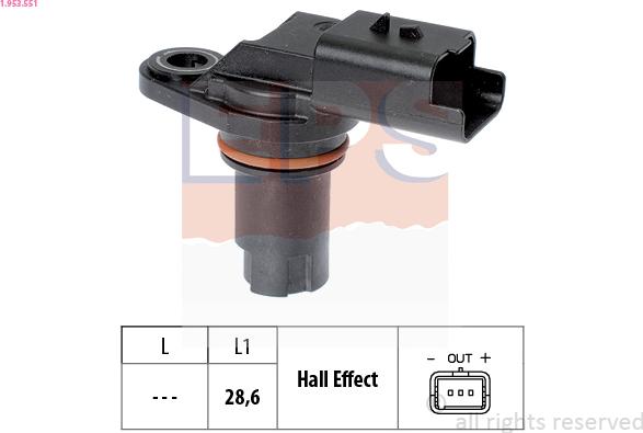 EPS 1.953.551 - Sensor, posición arbol de levas www.parts5.com