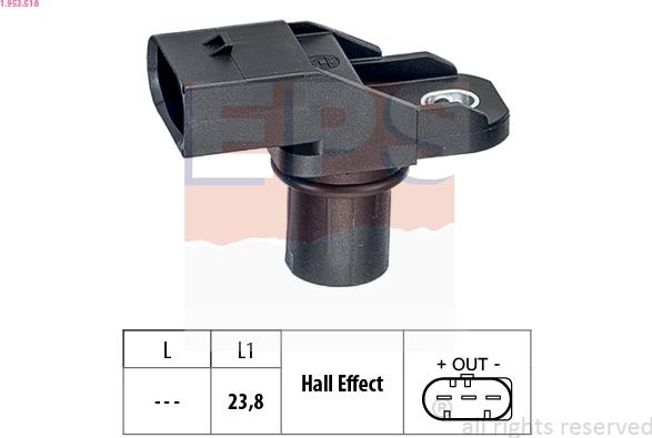 EPS 1.953.518 - Sensor, camshaft position www.parts5.com