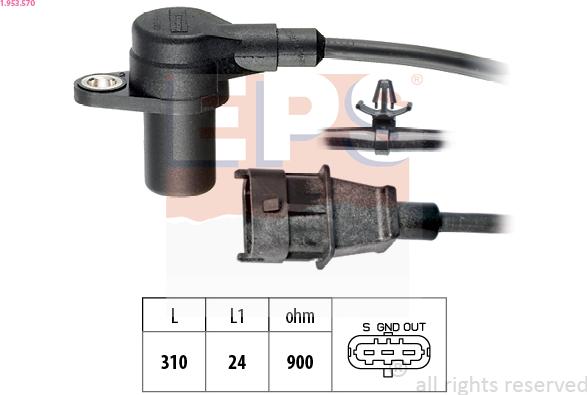 EPS 1.953.570 - Sensor, crankshaft pulse www.parts5.com