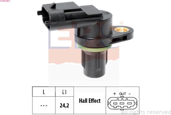 EPS 1.953.651 - Snímač, poloha vačkového hřídele www.parts5.com