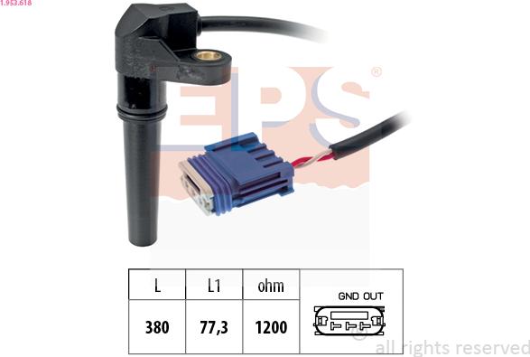 EPS 1.953.618 - RPM Sensor, automatic transmission www.parts5.com