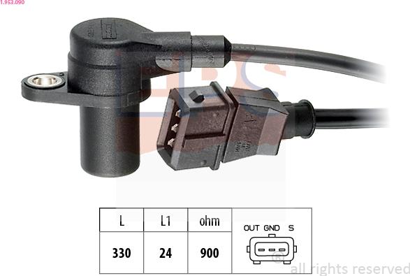 EPS 1.953.090 - Sensor, crankshaft pulse www.parts5.com